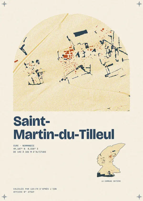 Affiche de Saint-Martin-du-Tilleul, calculée par 123-fr d'après l'IGN