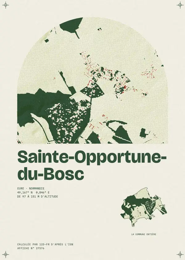 Affiche de Sainte-Opportune-du-Bosc, calculée par 123-fr d'après l'IGN