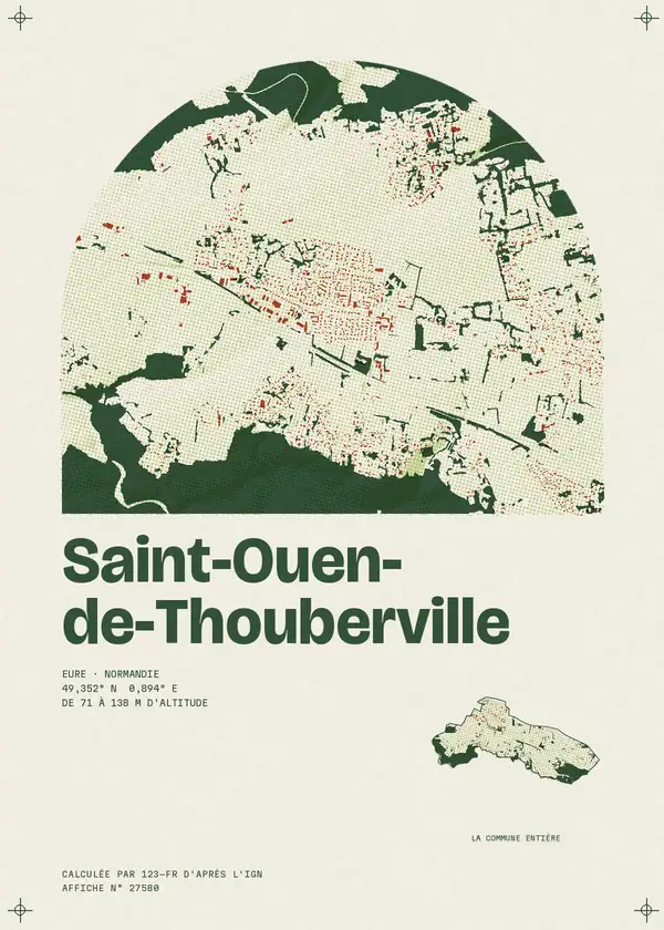 Affiche de Saint-Ouen-de-Thouberville, calculée par 123-fr d'après l'IGN
