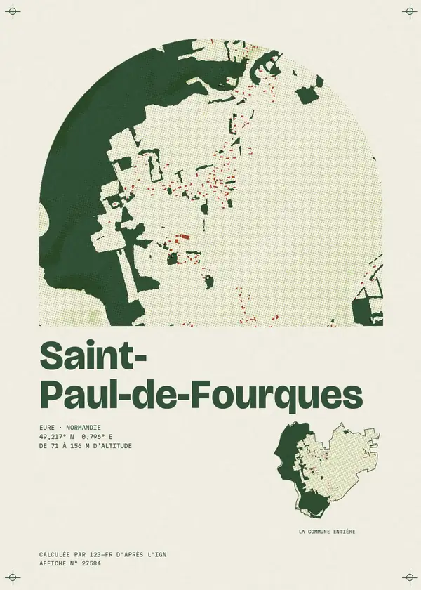 Affiche de Saint-Paul-de-Fourques, calculée par 123-fr d'après l'IGN