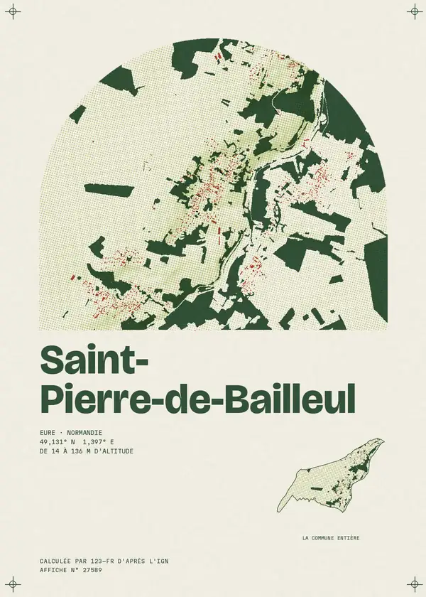 Affiche de Saint-Pierre-de-Bailleul, calculée par 123-fr d'après l'IGN