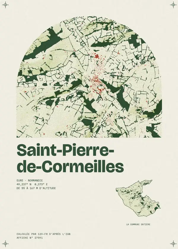 Affiche de Saint-Pierre-de-Cormeilles, calculée par 123-fr d'après l'IGN