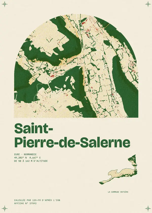 Affiche de Saint-Pierre-de-Salerne, calculée par 123-fr d'après l'IGN