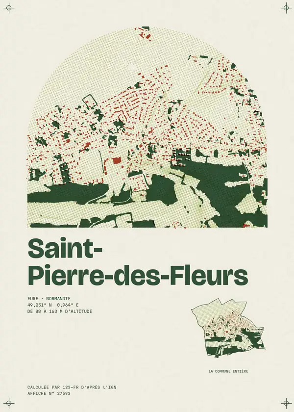 Affiche de Saint-Pierre-des-Fleurs, calculée par 123-fr d'après l'IGN