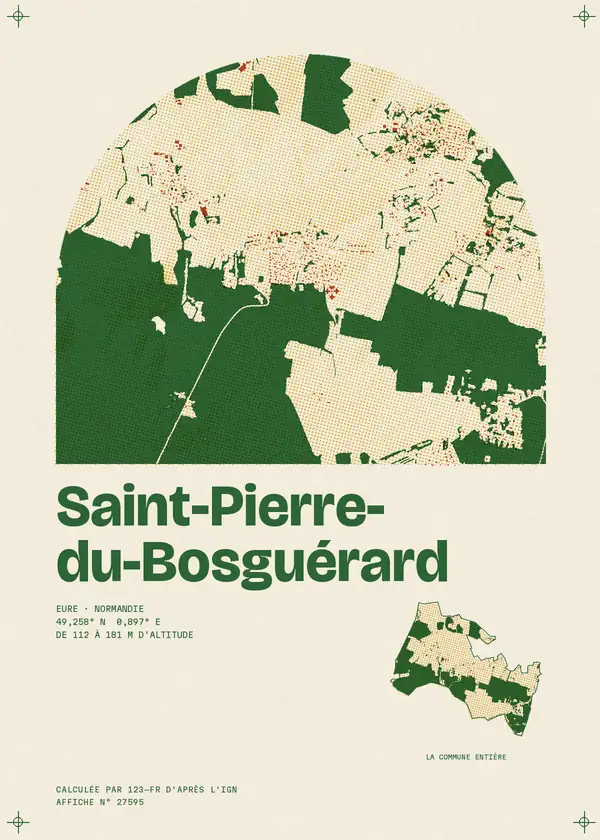 Affiche de Saint-Pierre-du-Bosguérard, calculée par 123-fr d'après l'IGN