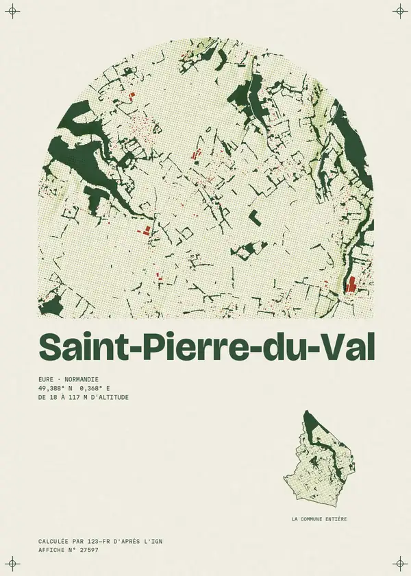 Affiche de Saint-Pierre-du-Val, calculée par 123-fr d'après l'IGN