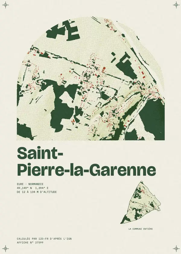 Affiche de Saint-Pierre-la-Garenne, calculée par 123-fr d'après l'IGN