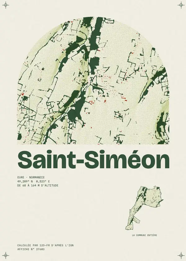 Affiche de Saint-Siméon, calculée par 123-fr d'après l'IGN