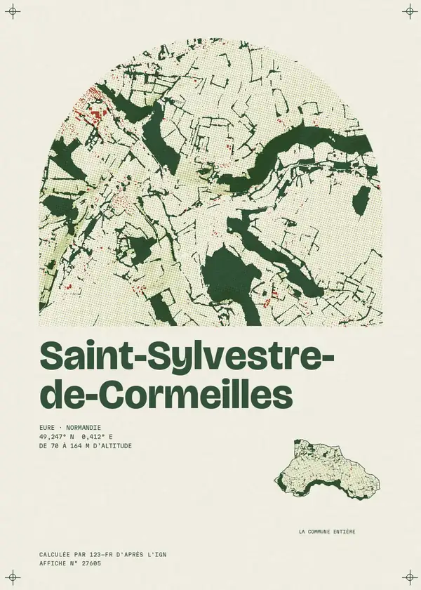 Affiche de Saint-Sylvestre-de-Cormeilles, calculée par 123-fr d'après l'IGN