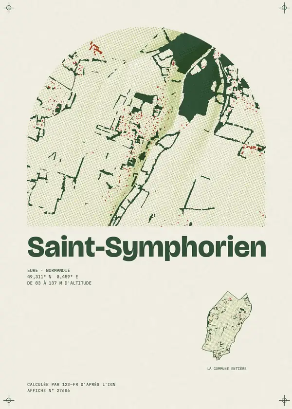 Affiche de Saint-Symphorien, calculée par 123-fr d'après l'IGN