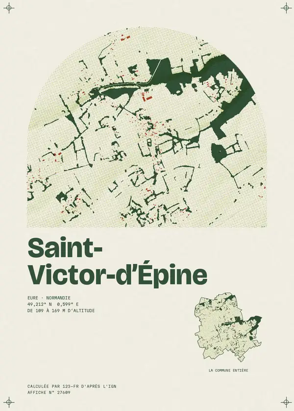 Affiche de Saint-Victor-d'Épine, calculée par 123-fr d'après l'IGN