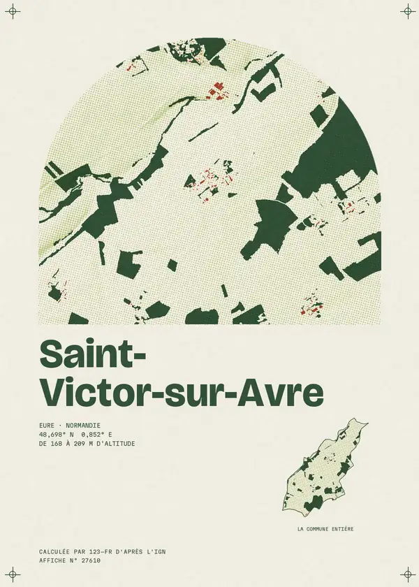 Affiche de Saint-Victor-sur-Avre, calculée par 123-fr d'après l'IGN