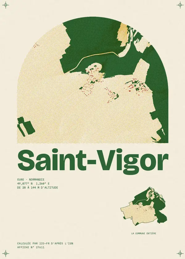 Affiche de Saint-Vigor, calculée par 123-fr d'après l'IGN
