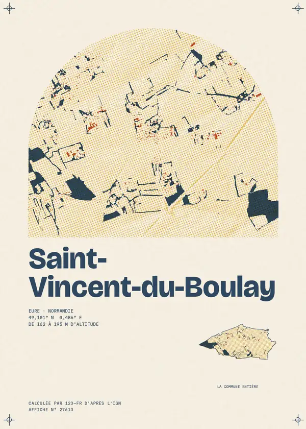 Affiche de Saint-Vincent-du-Boulay, calculée par 123-fr d'après l'IGN