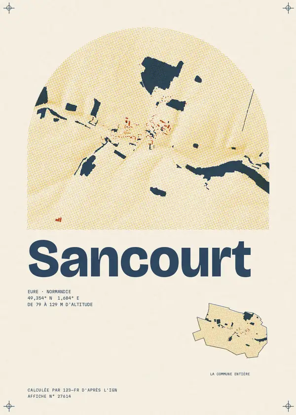 Affiche de Sancourt, calculée par 123-fr d'après l'IGN