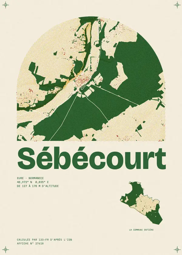 Affiche de Sébécourt, calculée par 123-fr d'après l'IGN