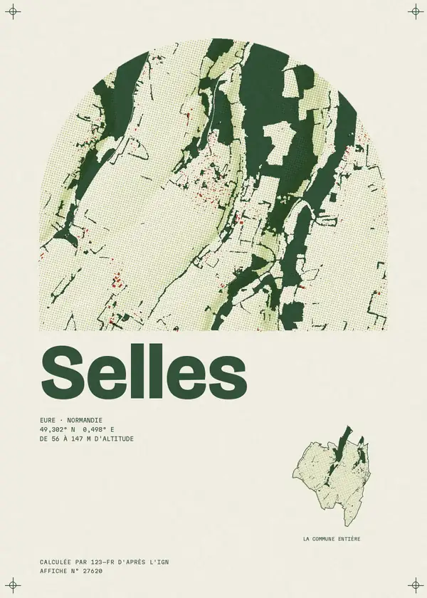 Affiche de Selles, calculée par 123-fr d'après l'IGN