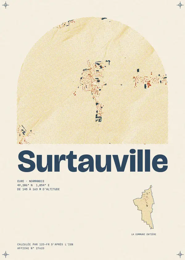 Affiche de Surtauville, calculée par 123-fr d'après l'IGN