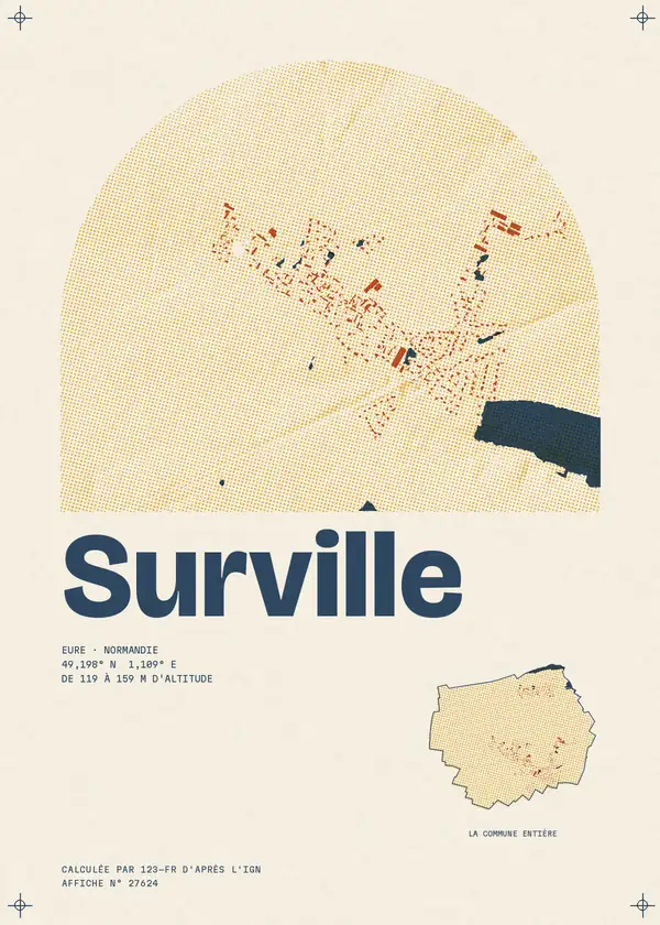 Affiche de Surville, calculée par 123-fr d'après l'IGN