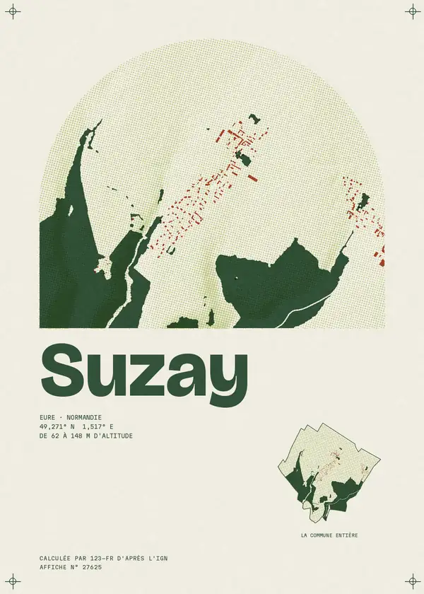 Affiche de Suzay, calculée par 123-fr d'après l'IGN