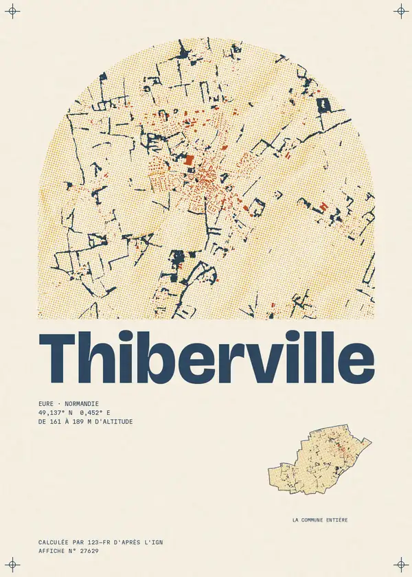 Affiche de Thiberville, calculée par 123-fr d'après l'IGN