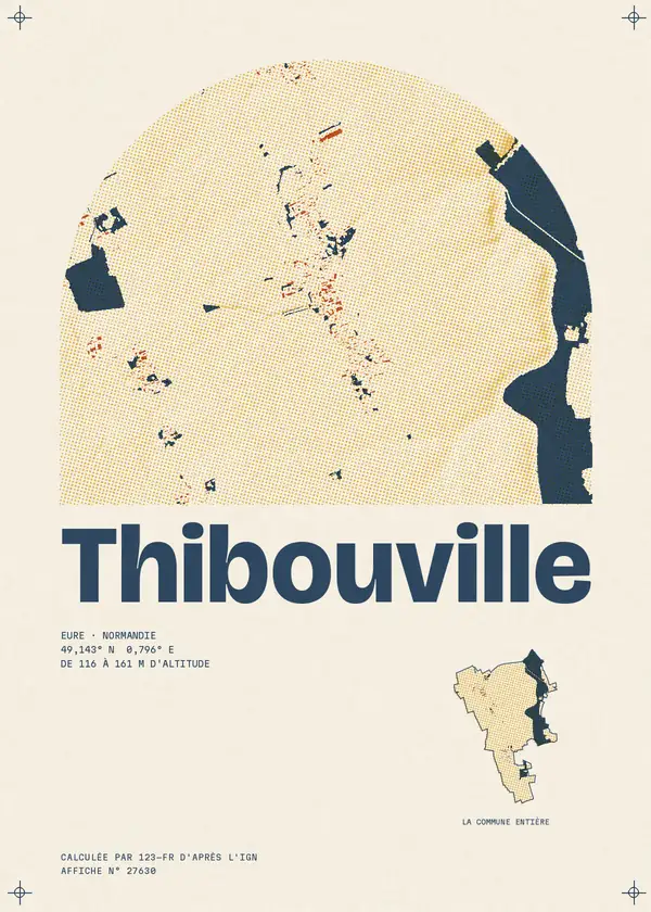 Affiche de Thibouville, calculée par 123-fr d'après l'IGN