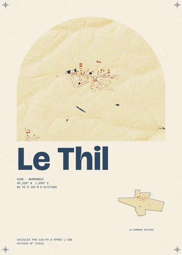 Affiche de Le Thil, calculée par 123-fr d'après l'IGN