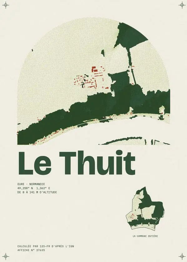 Affiche de Le Thuit, calculée par 123-fr d'après l'IGN