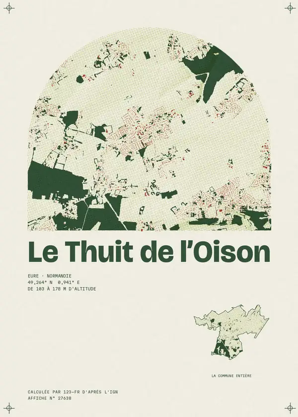 Affiche de Le Thuit de l'Oison, calculée par 123-fr d'après l'IGN