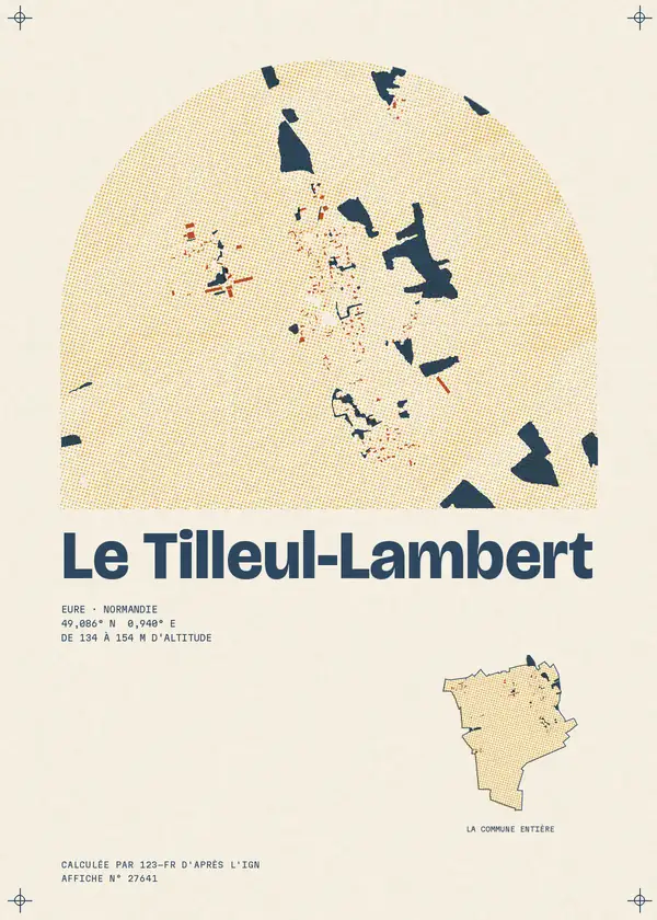 Affiche de Le Tilleul-Lambert, calculée par 123-fr d'après l'IGN