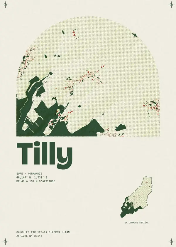 Affiche de Tilly, calculée par 123-fr d'après l'IGN