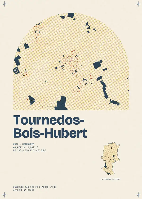 Affiche de Tournedos-Bois-Hubert, calculée par 123-fr d'après l'IGN