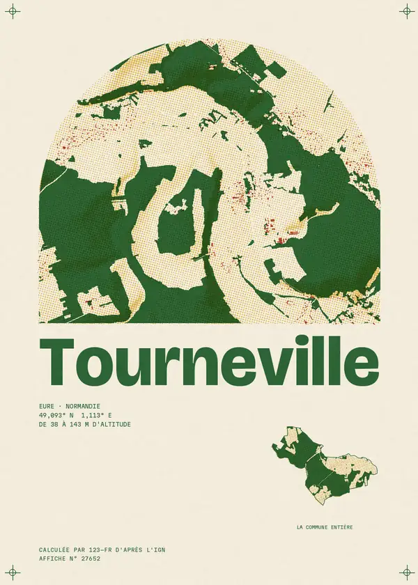 Affiche de Tourneville, calculée par 123-fr d'après l'IGN