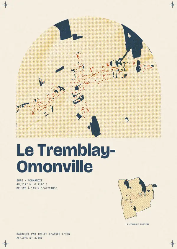 Affiche de Le Tremblay-Omonville, calculée par 123-fr d'après l'IGN