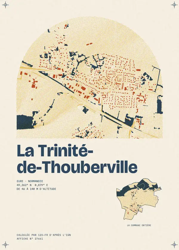 Affiche de La Trinité-de-Thouberville, calculée par 123-fr d'après l'IGN