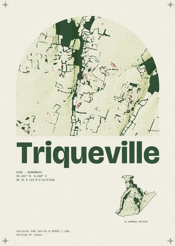 Affiche de Triqueville, calculée par 123-fr d'après l'IGN