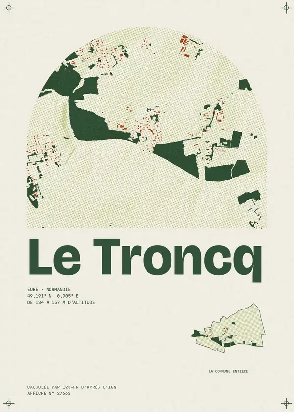 Affiche de Le Troncq, calculée par 123-fr d'après l'IGN