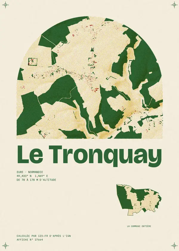 Affiche de Le Tronquay, calculée par 123-fr d'après l'IGN