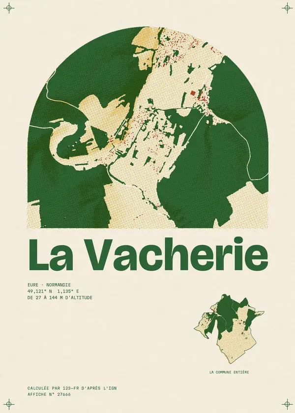 Affiche de La Vacherie, calculée par 123-fr d'après l'IGN