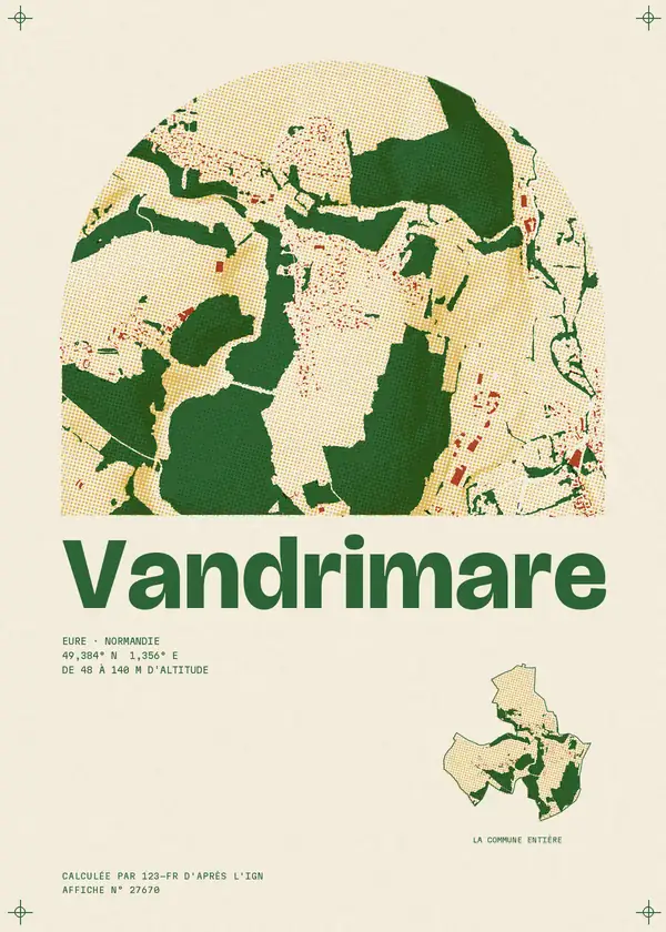Affiche de Vandrimare, calculée par 123-fr d'après l'IGN