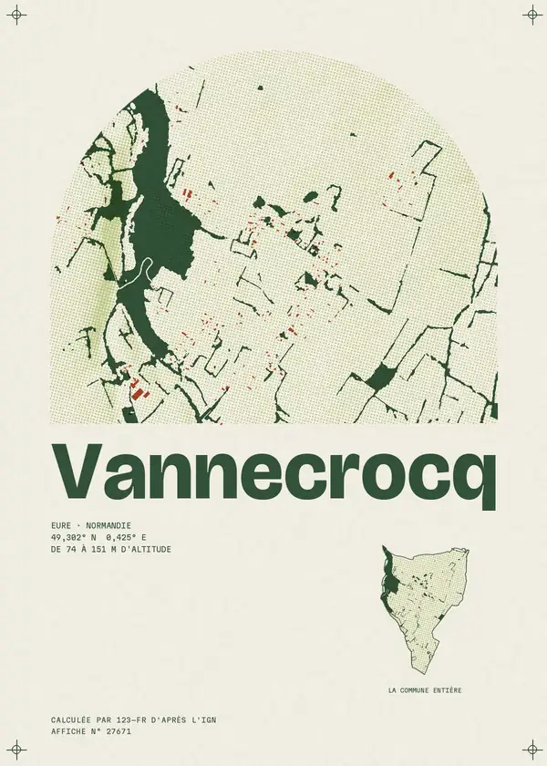 Affiche de Vannecrocq, calculée par 123-fr d'après l'IGN