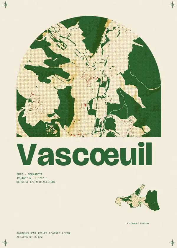 Affiche de Vascœuil, calculée par 123-fr d'après l'IGN