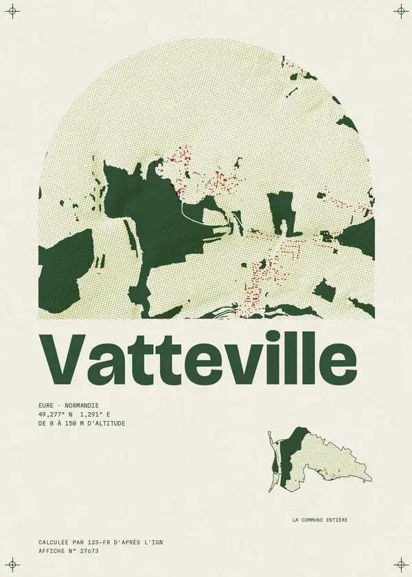 Affiche de Vatteville, calculée par 123-fr d'après l'IGN
