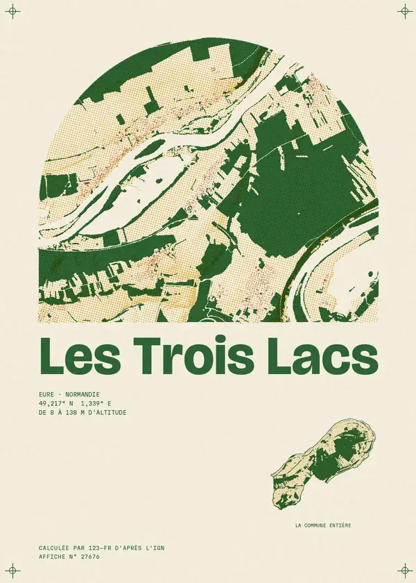 Affiche de Les Trois Lacs, calculée par 123-fr d'après l'IGN