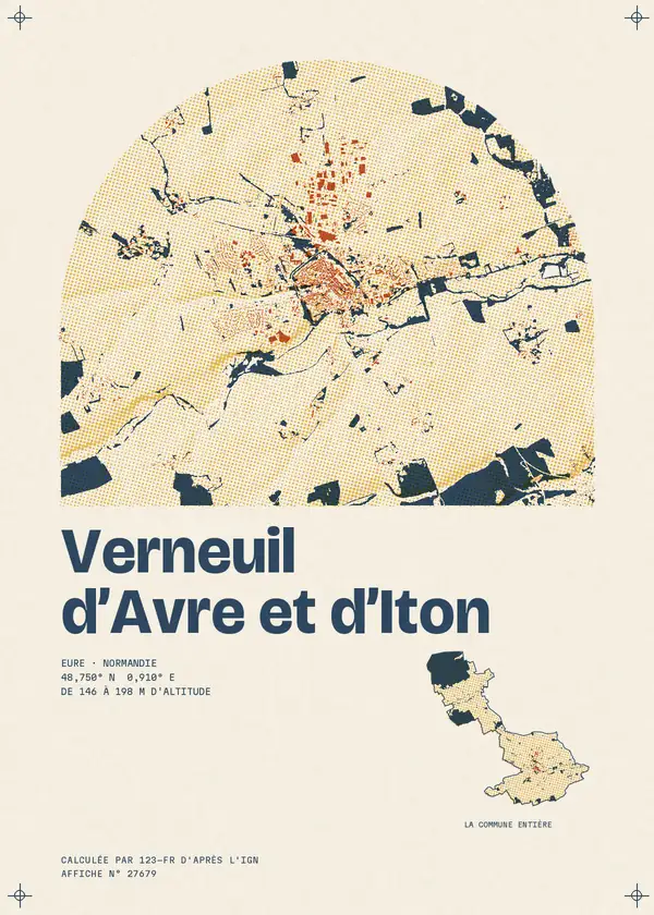 Affiche de Verneuil d'Avre et d'Iton, calculée par 123-fr d'après l'IGN