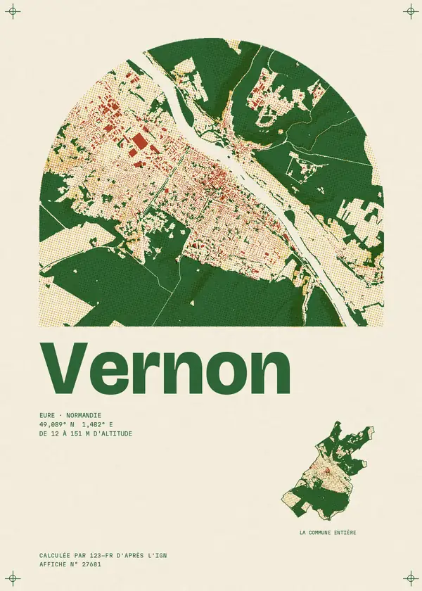 Affiche de Vernon, calculée par 123-fr d'après l'IGN