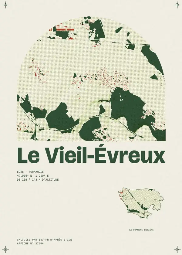Affiche de Le Vieil-Évreux, calculée par 123-fr d'après l'IGN