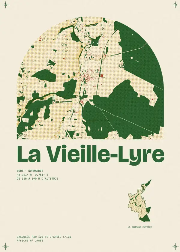 Affiche de La Vieille-Lyre, calculée par 123-fr d'après l'IGN