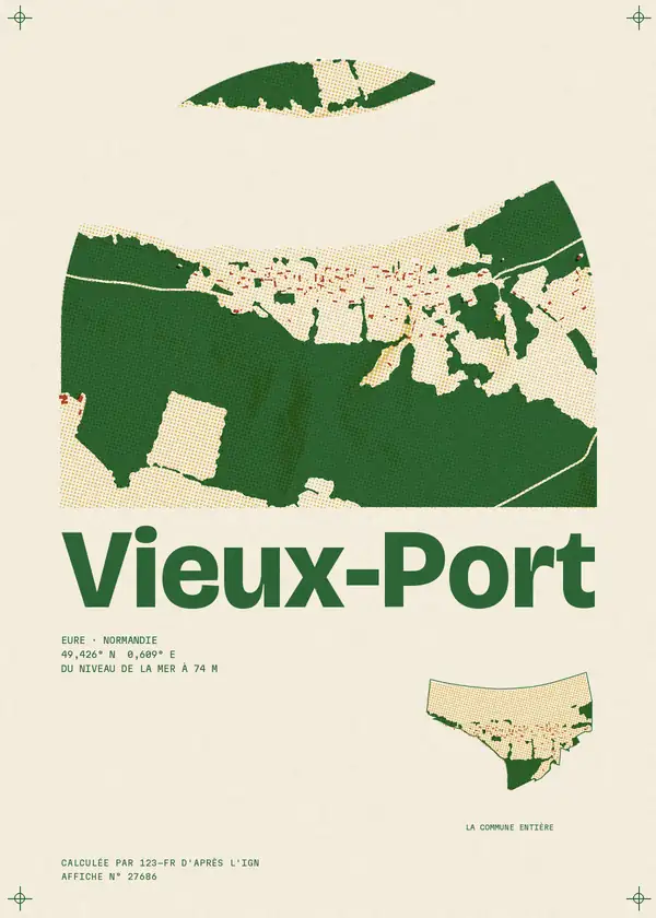 Affiche de Vieux-Port, calculée par 123-fr d'après l'IGN