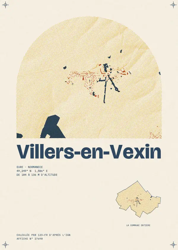 Affiche de Villers-en-Vexin, calculée par 123-fr d'après l'IGN